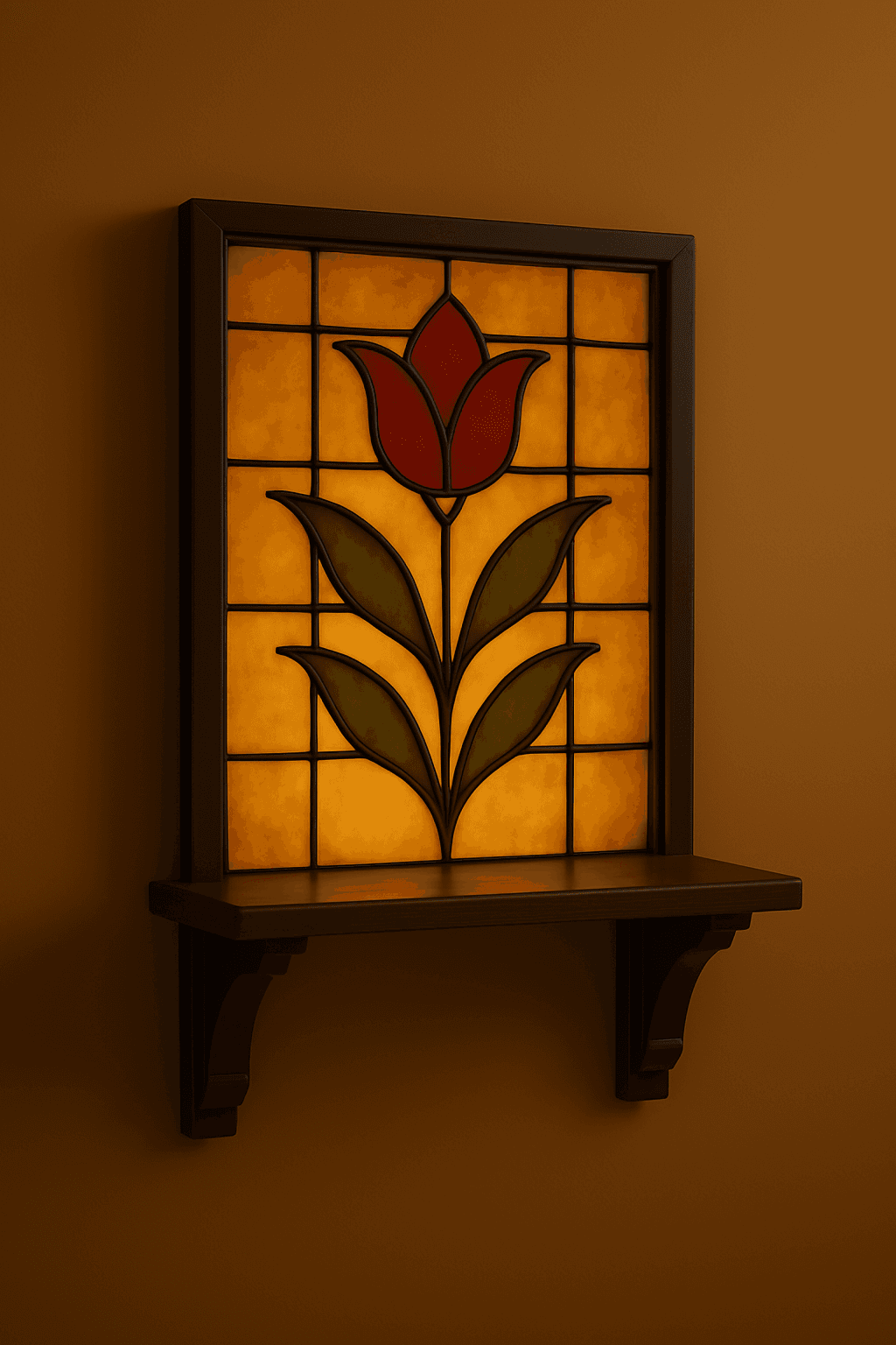 Repisa con Vitral Decorativo