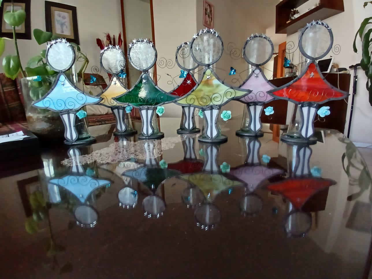 Centro de Mesa de Vitral Floral